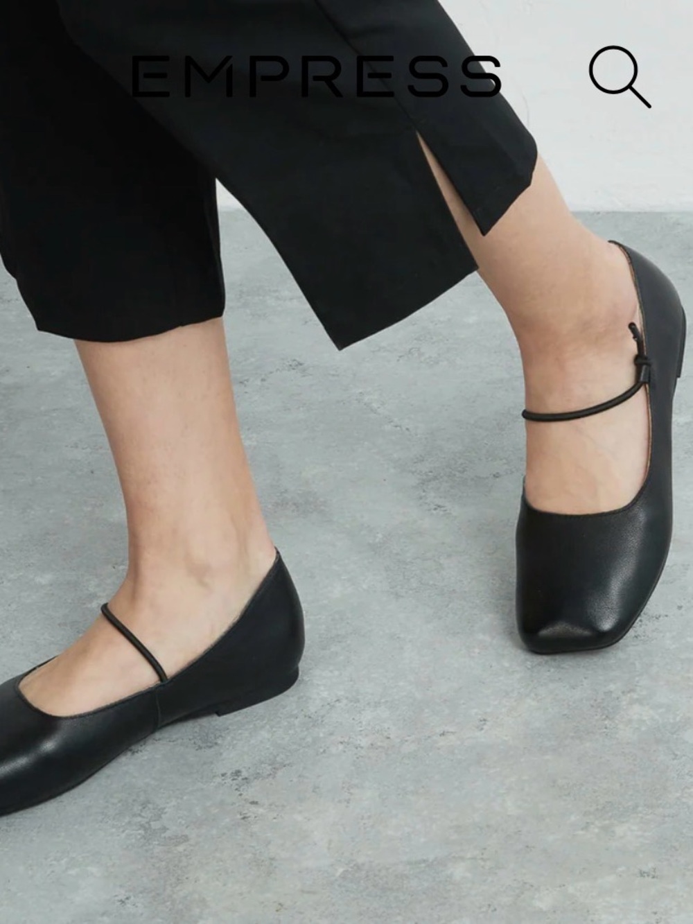 Empress Black Mary Jane Flats with Slim Strap